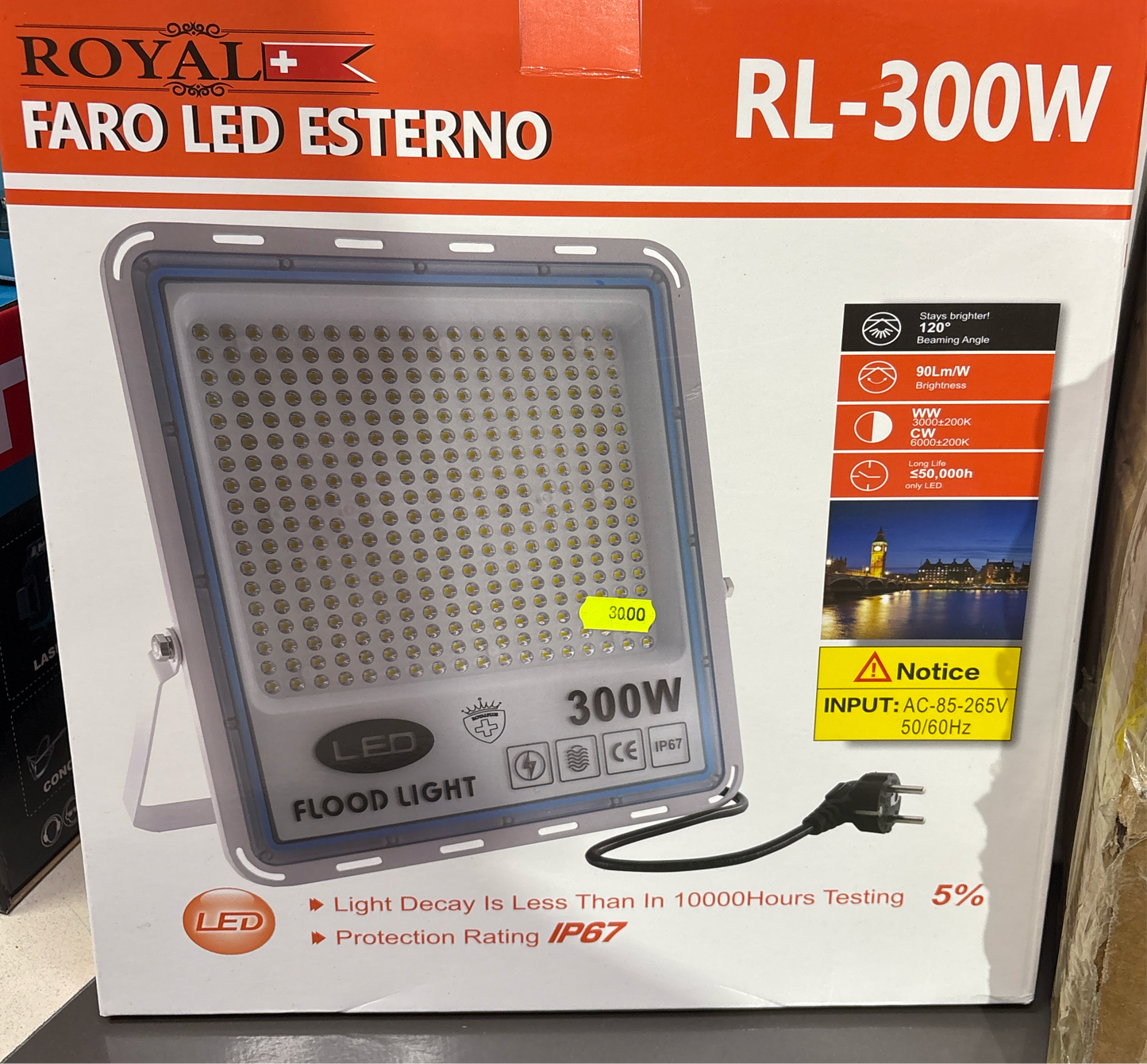 Faro elettrico 300w