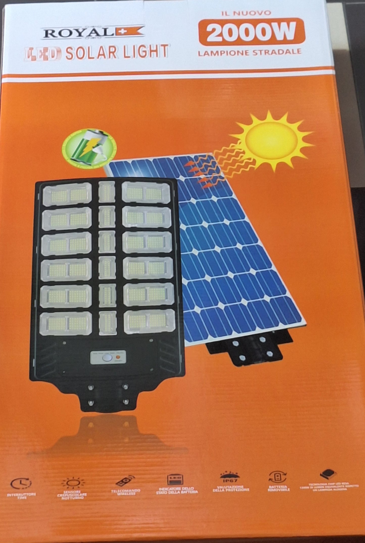 Lampione solare trifacciale 2000w