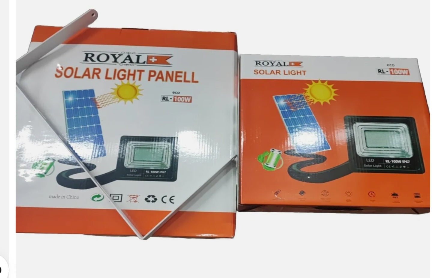 Faro solare 100W con Pannello Solare e Telecomando