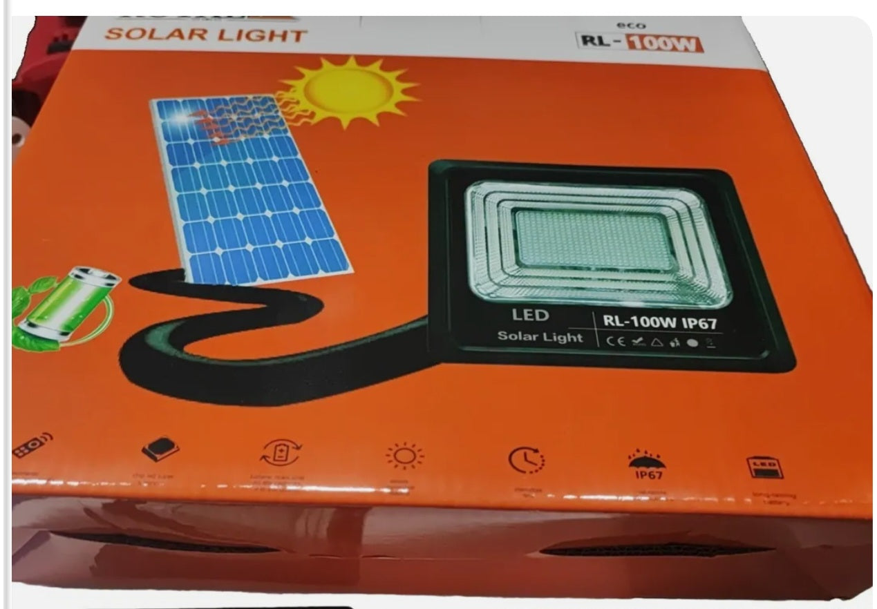Faro solare 100W con Pannello Solare e Telecomando