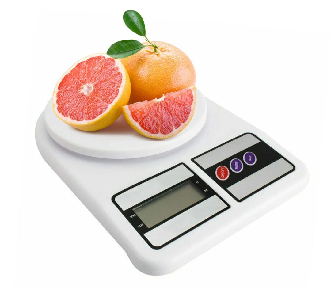 Bilancia Digitale da Cucina Elettronica Tara 1g a 7kg Bianca Display LCD
