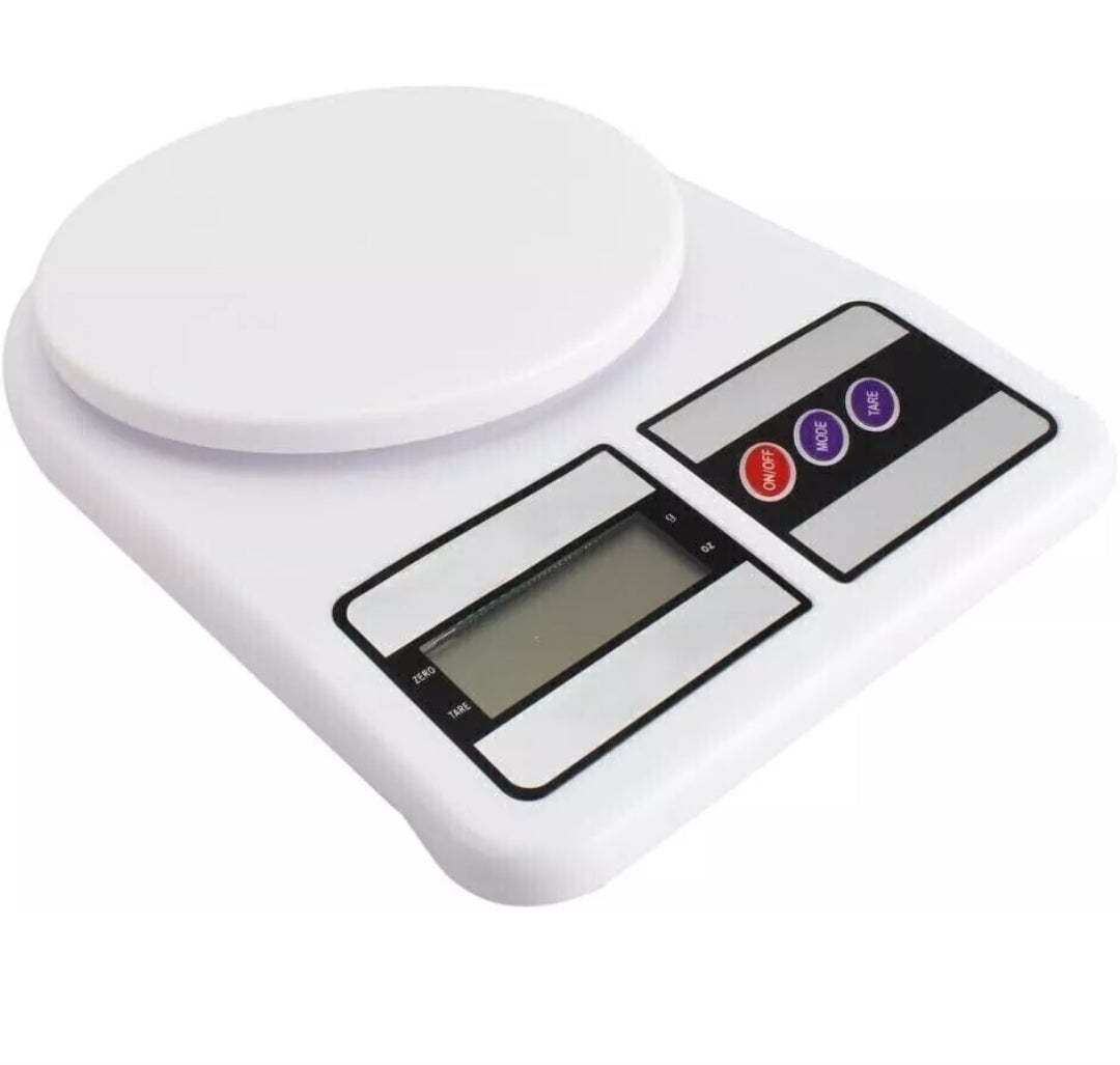 Bilancia Digitale da Cucina Elettronica Tara 1g a 7kg Bianca Display LCD