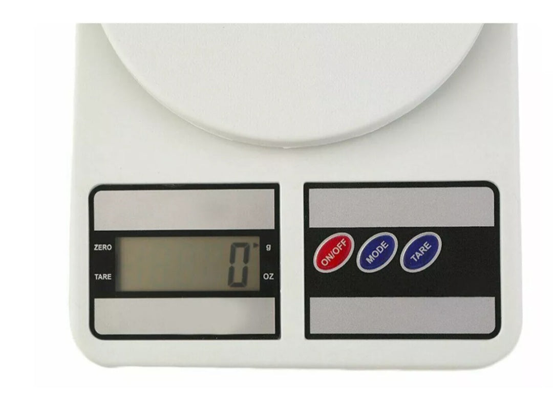 Bilancia Digitale da Cucina Elettronica Tara 1g a 7kg Bianca Display LCD