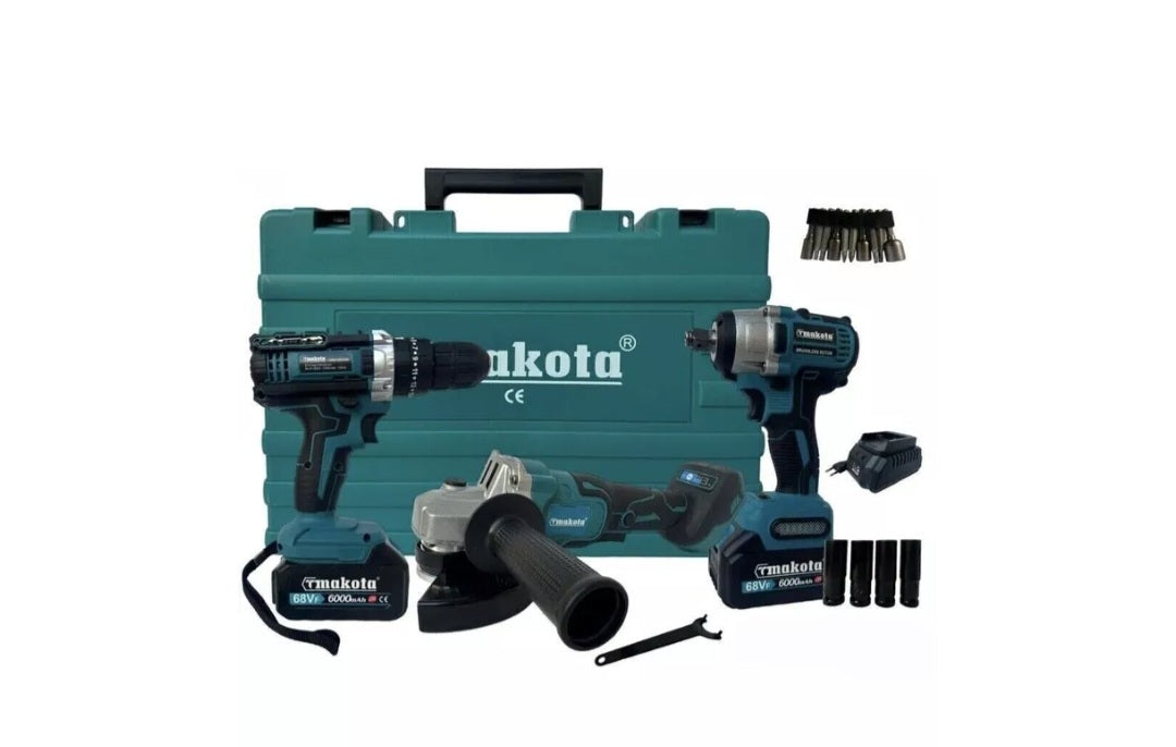 SenzKit 3 in 1 Trapano Avvitatore + Avvitatore a Impulsi + Smerigliatrice a Batteria