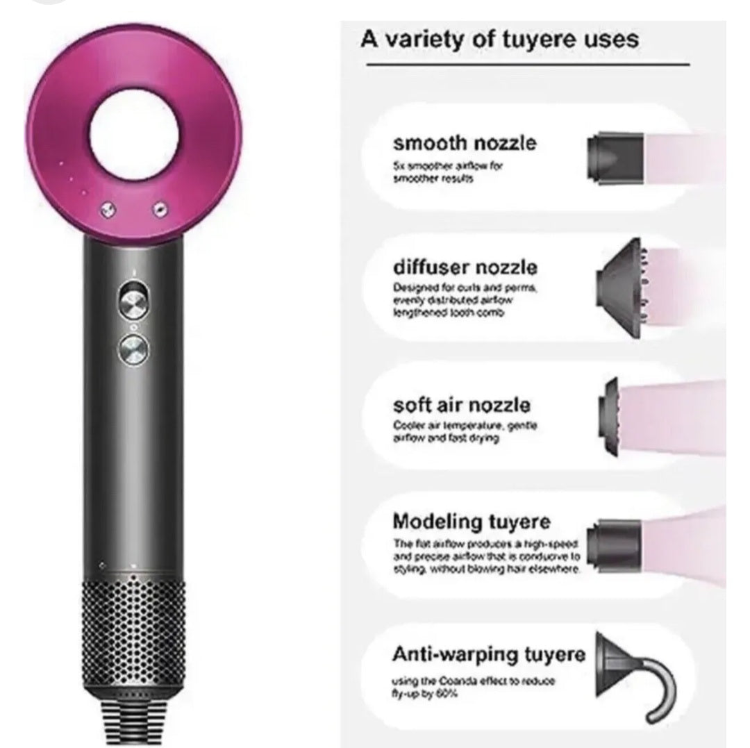 Asciugacapelli Professionale Pro X Supersonic Ultima Generazione con 5 Accessori