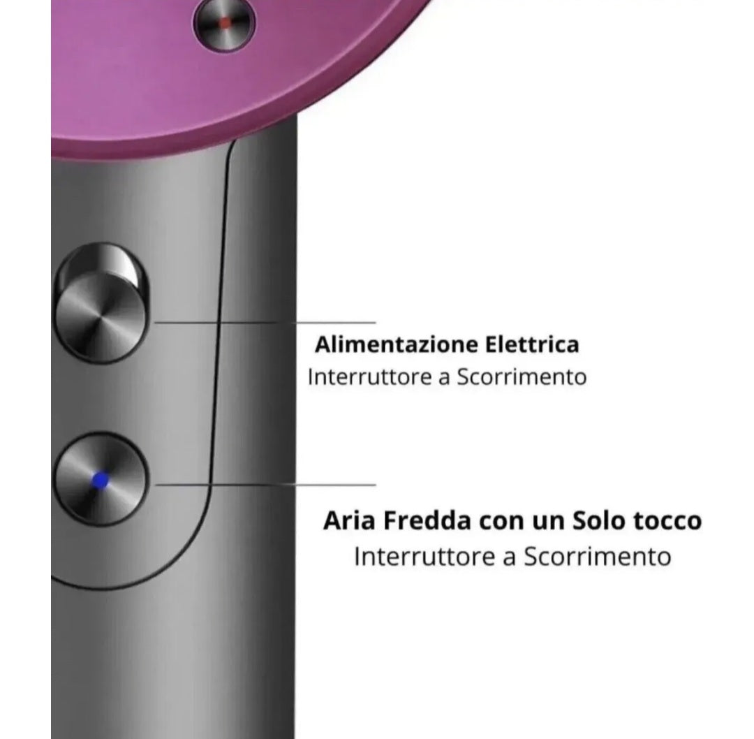 Asciugacapelli Professionale Pro X Supersonic Ultima Generazione con 5 Accessori