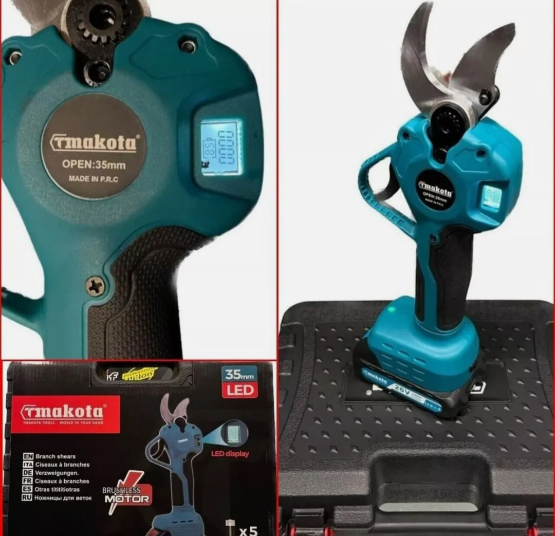 Forbice da Potatura 35mm Display Makota a Batteria 68Vf 6.0AH 2 Batterie e valigetta