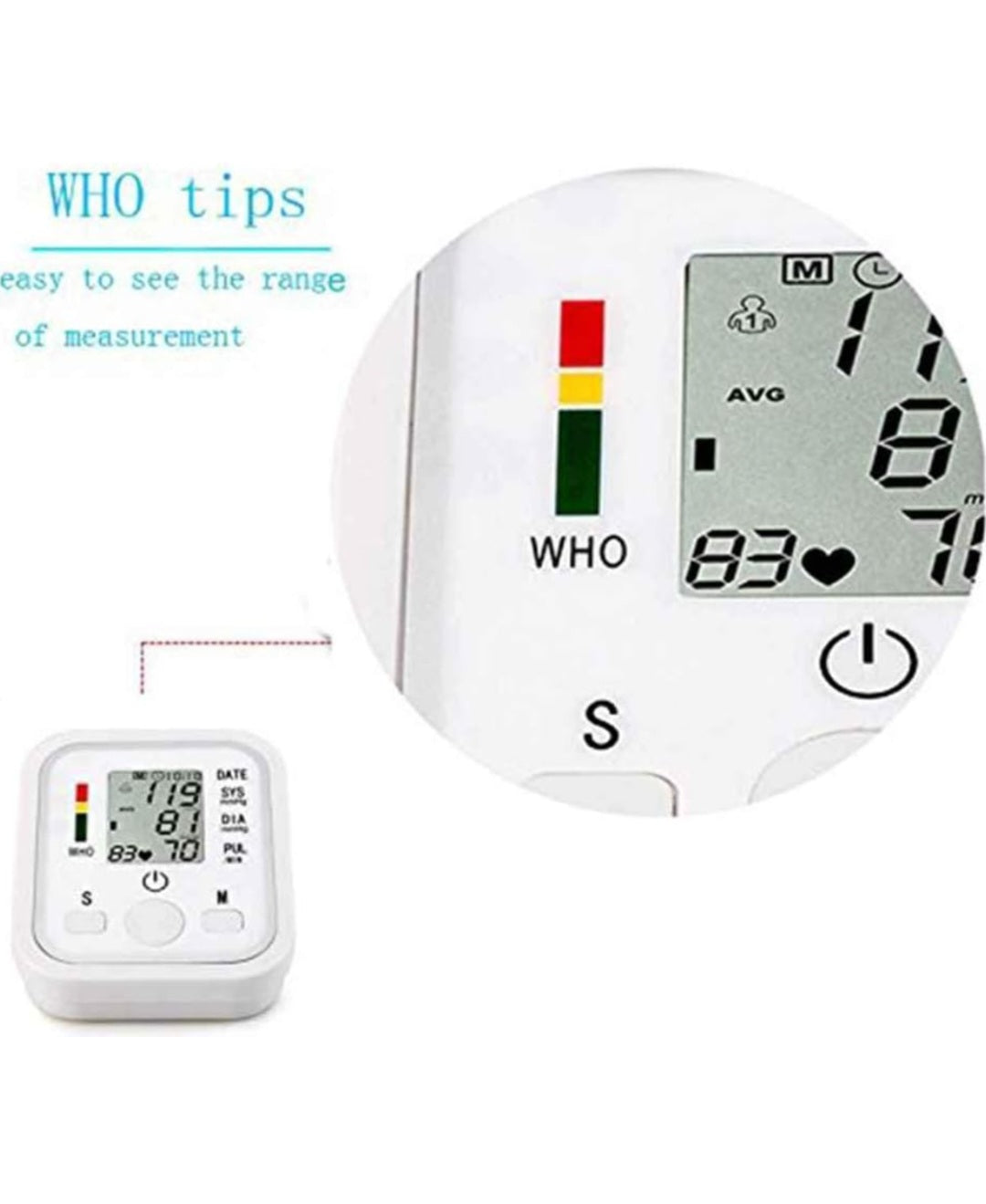 Misuratore pressione LCD digitale automatico di pressione sanguigna del polso del monitor di battimento di cuore frequenza del polso del braccio Meter pulsometro