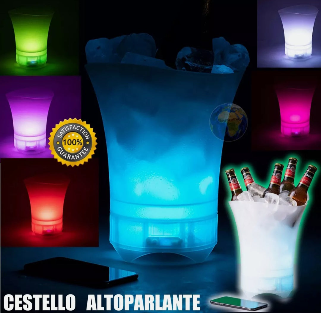 Nuovo altoparlante Bluetooth Secchiello Ghiaccio con luci LED per Eventi, Feste