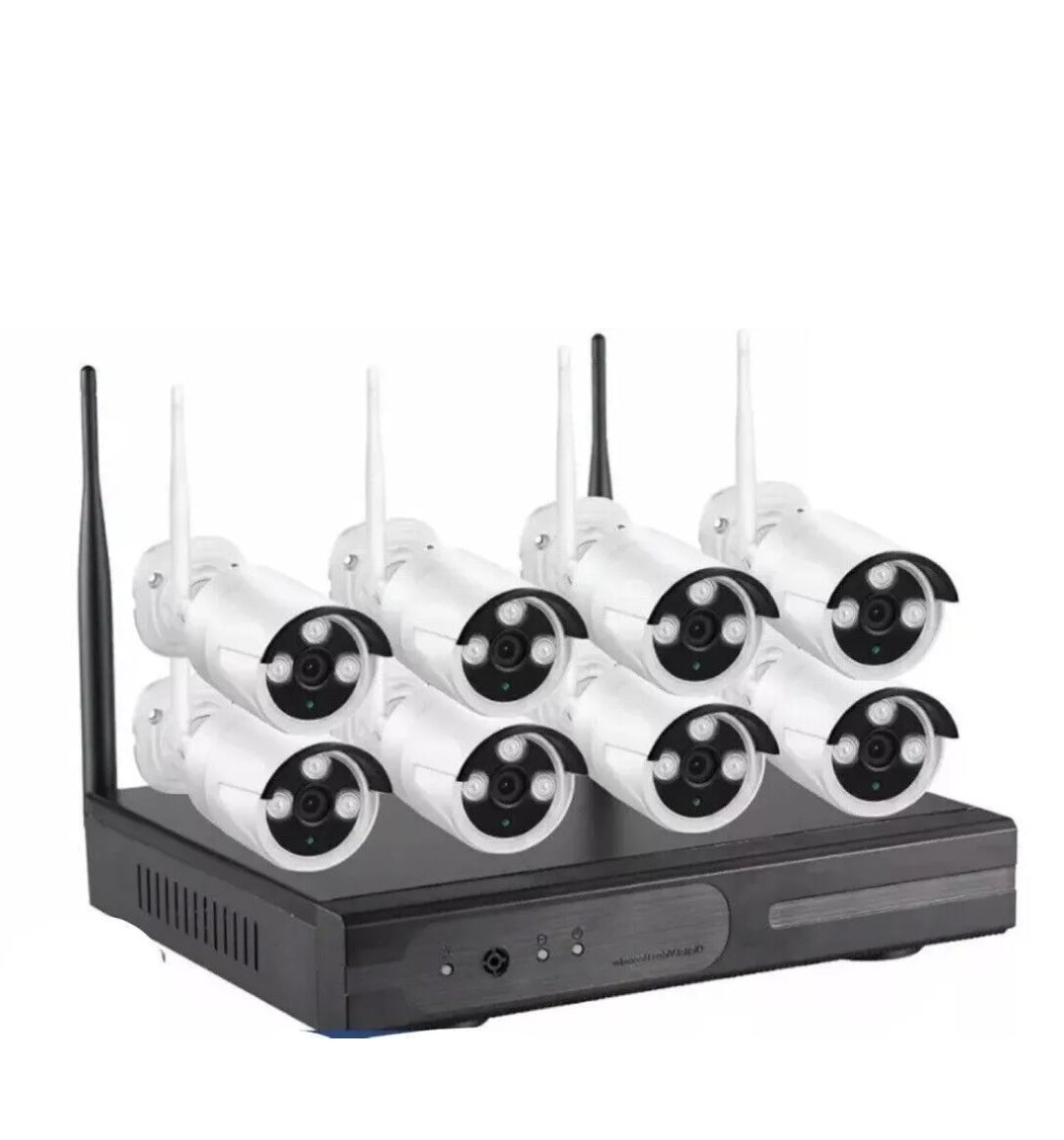 Kit telecamere di videoVIDEOSORVEGLIANZA WIRELESS FULL HD 8 CANALI WIFI REMOTO IP 5G DVR NVR LAN