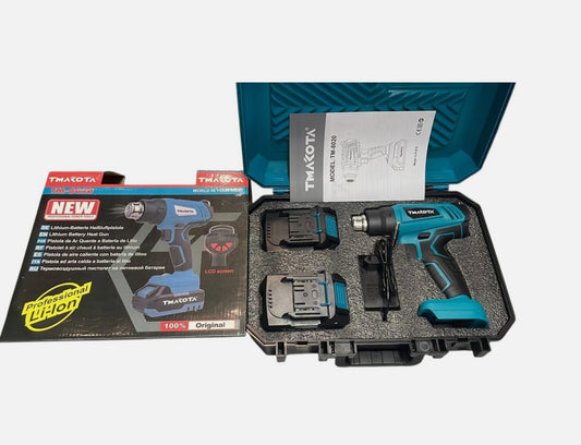 Pistola termica Aria Calda a Batteria Litio TMAKOTA TM-8020 + 2 Batterie + Caricatore