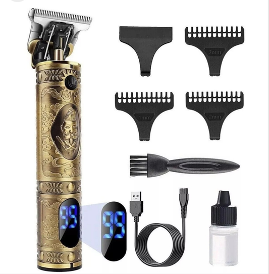 TAGLIA CAPELLI PROFESSIONALE REGOLA BARBA RASOIO ORO ELETTRICO RETRO DISPLAY NEW