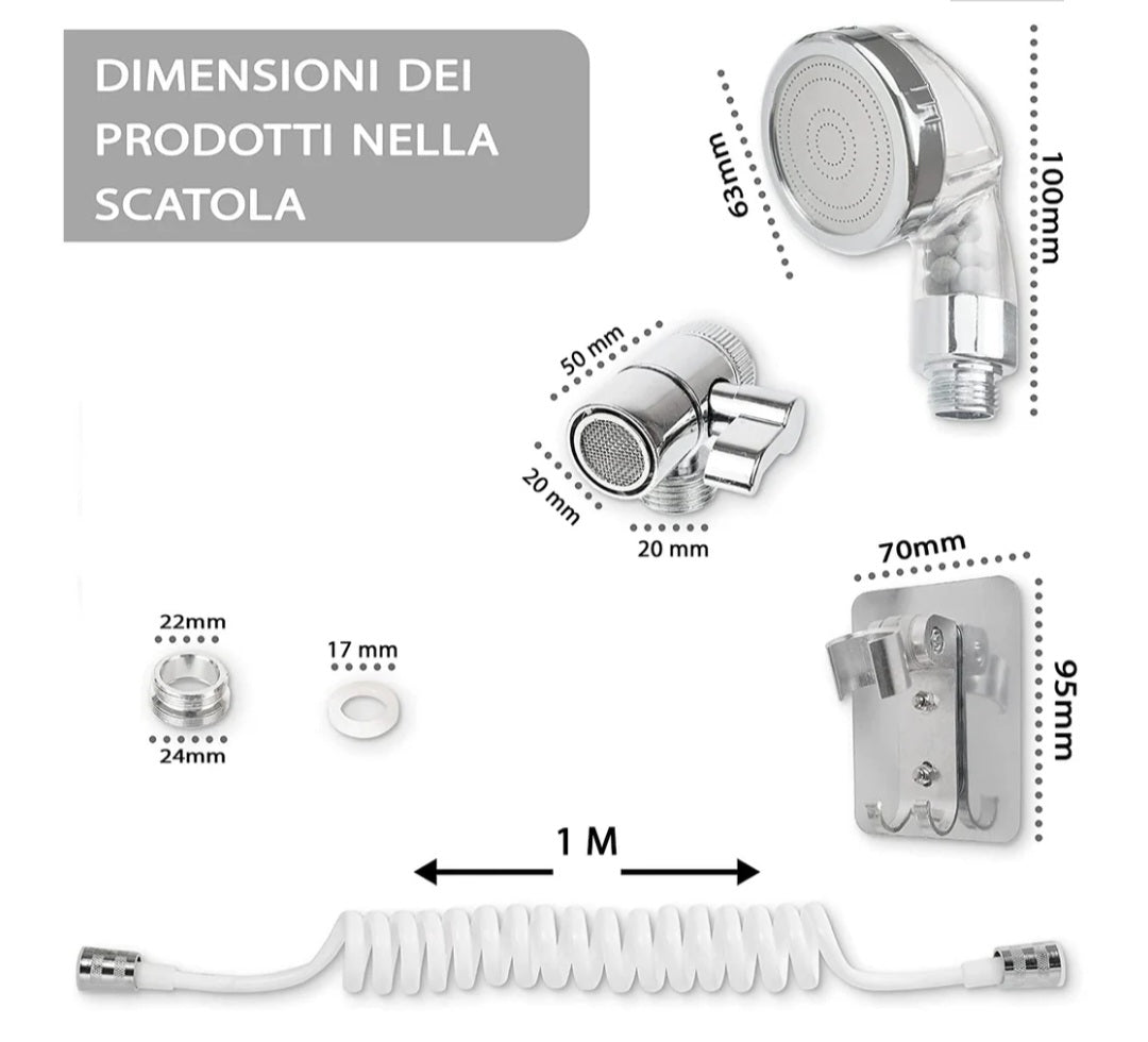 Doccetta Per Lavandino Con Prolunga Estendibile Ideale Per Bagno E Cucina